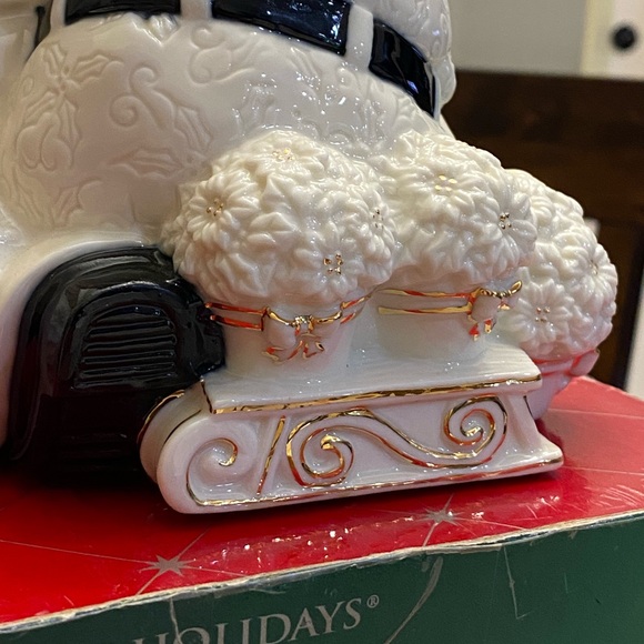 Vintage 1999 Fitz & Floyd Musical Santa Claus White Gold Porcelain Figurine New - Picture 8 of 11